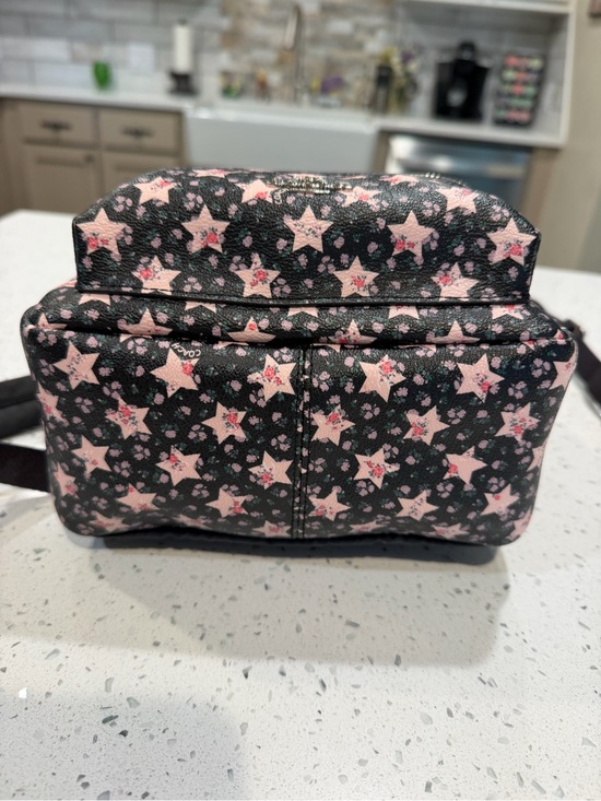 Coach Black Mini Backpack with Pink Star Pattern main image 4